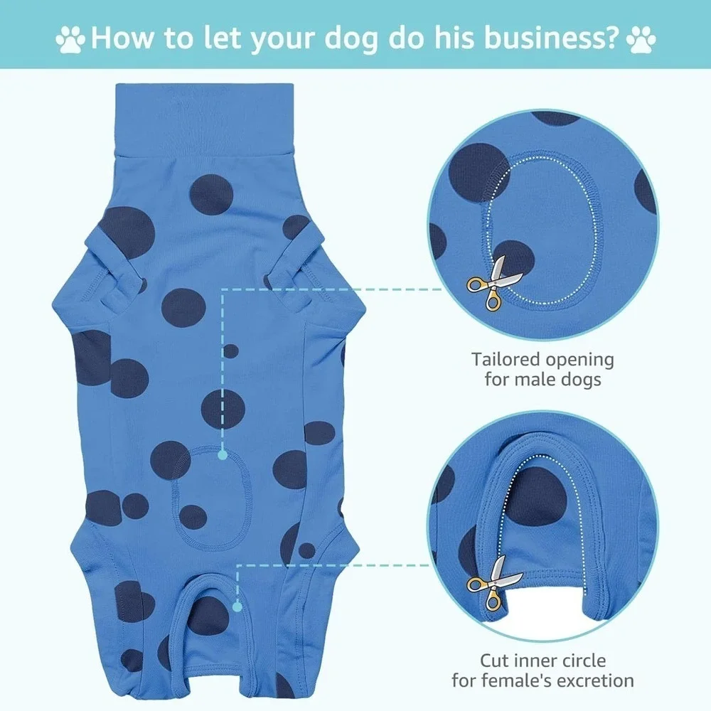 Dog Recovery Suit in Blue/Black, Size S​​​​​